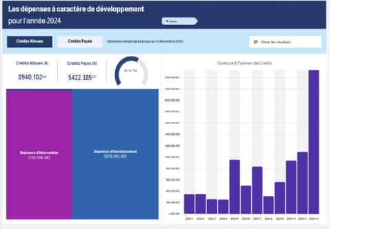 Les dépenses à caractère de développement pour l'année 2024
